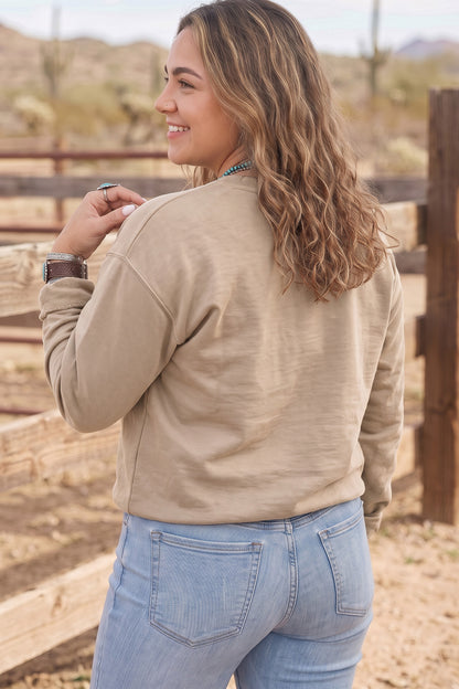 PRAY Patchwork Graphic Tunic Sweatshirt