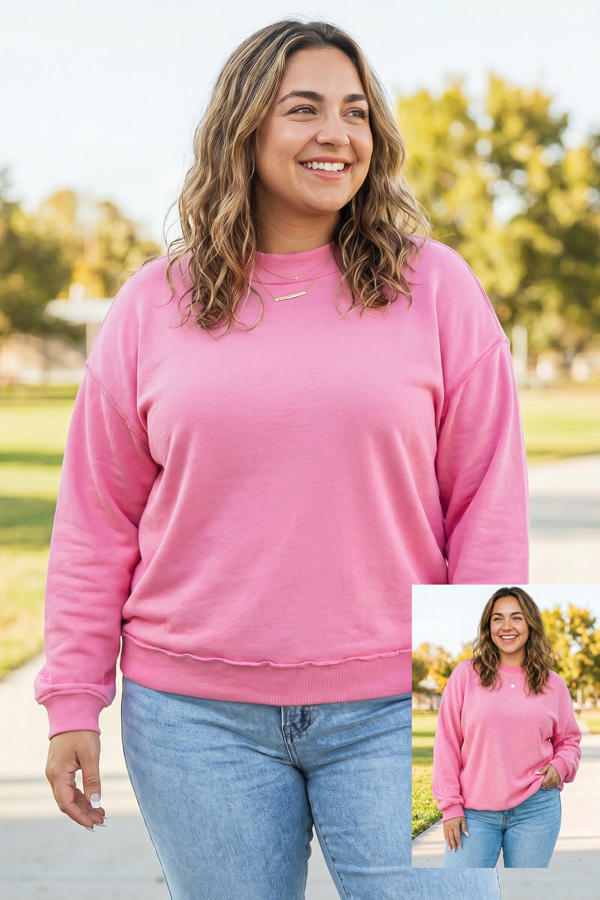 Reversible Oversized Drop Shoulder Sweatshirt