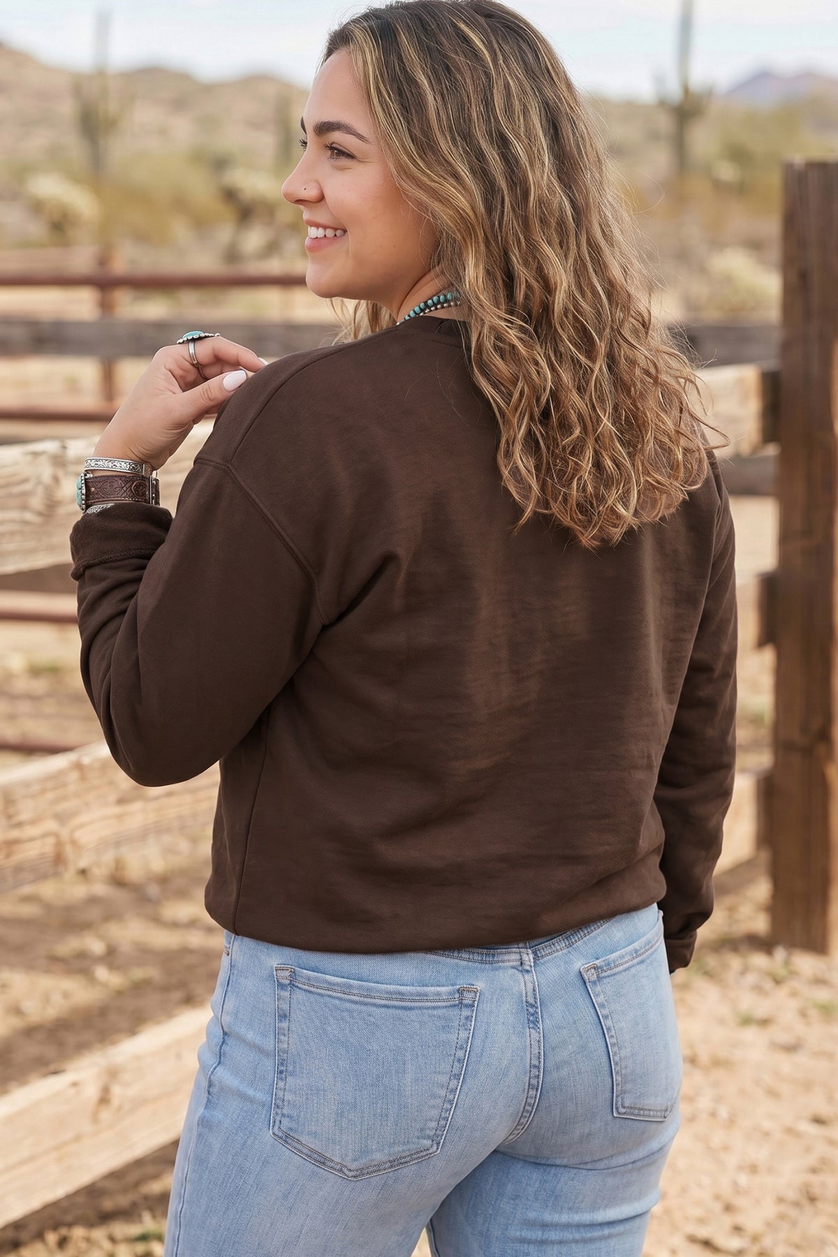 PRAY Patchwork Graphic Tunic Sweatshirt