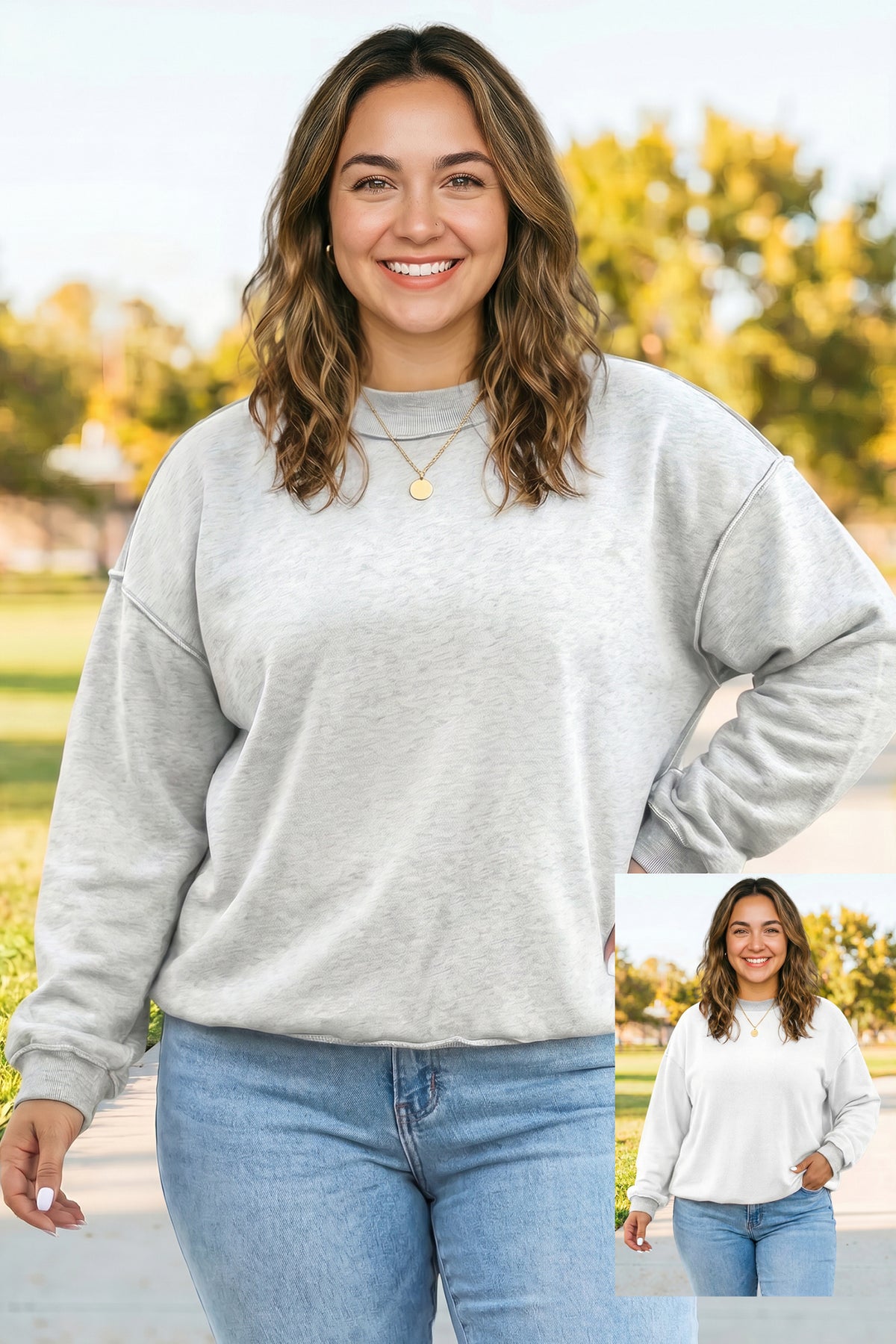 Reversible Oversized Drop Shoulder Sweatshirt
