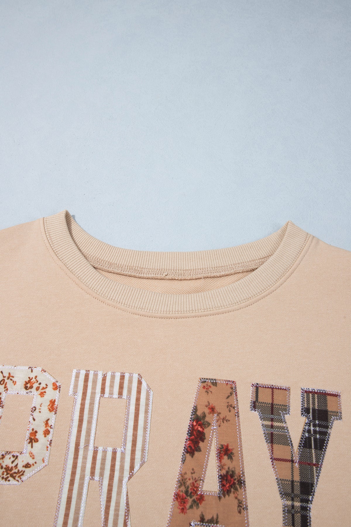 PRAY Patchwork Graphic Tunic Sweatshirt