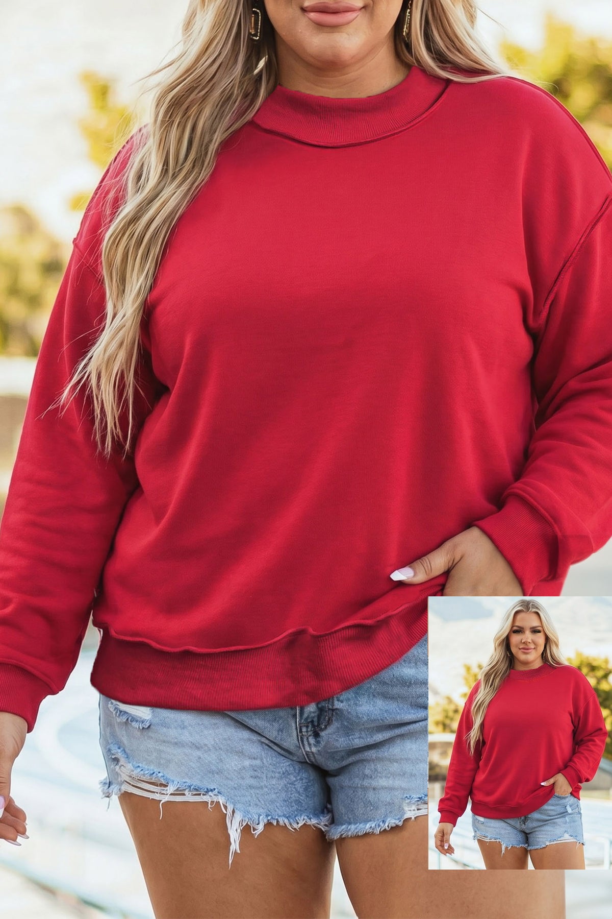 Reversible Oversized Drop Shoulder Sweatshirt