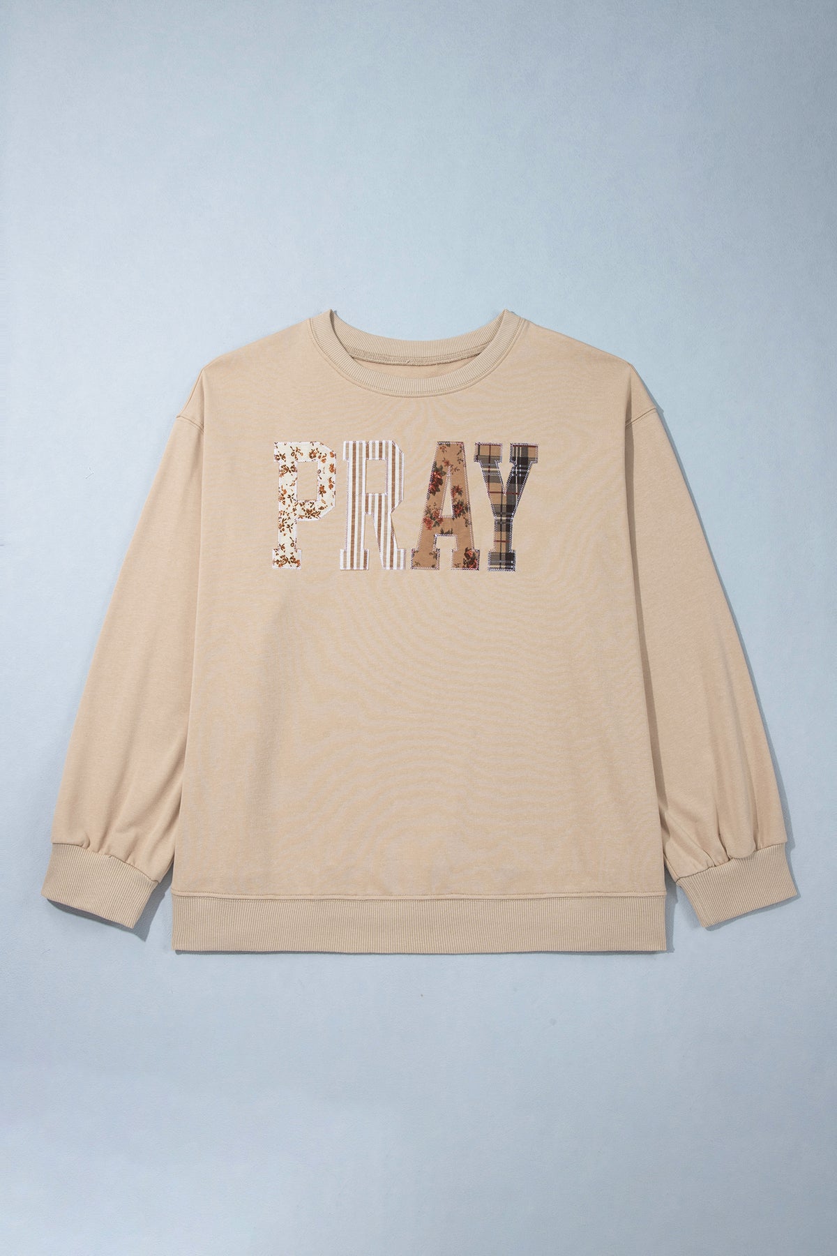 PRAY Patchwork Graphic Tunic Sweatshirt