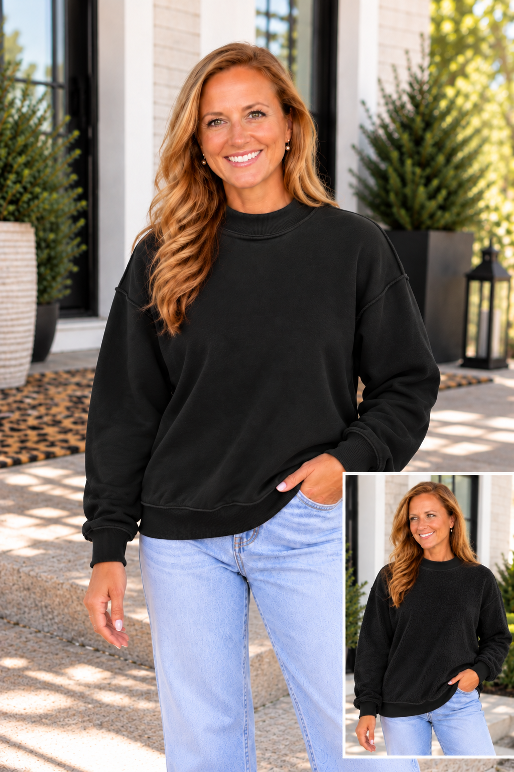 Reversible Oversized Drop Shoulder Sweatshirt