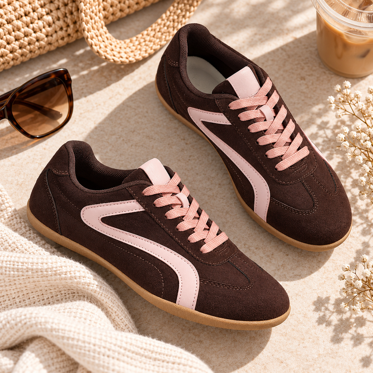 Round Toe Lace Up Sneakers