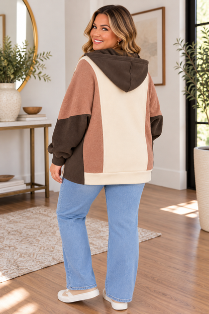 Colorblock Exposed Seam Hoodie