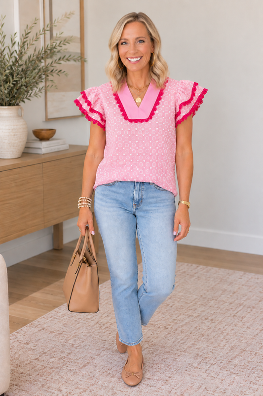 Eyelet Embroidered Blouse