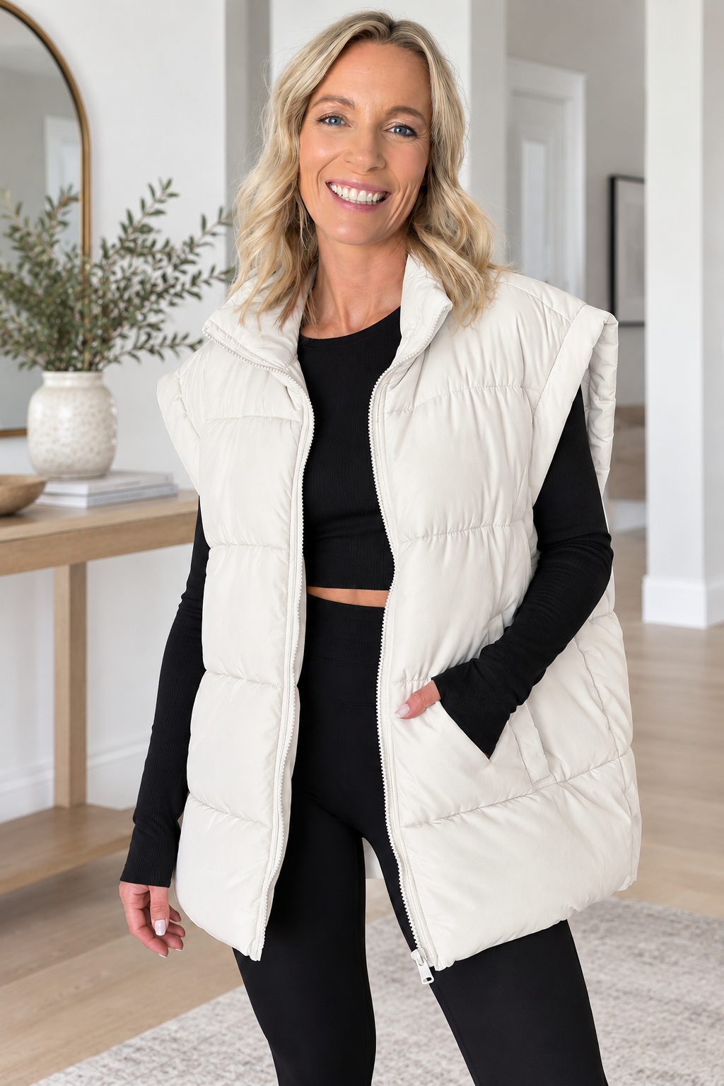 Oversized Stand Neck Puffer Vest