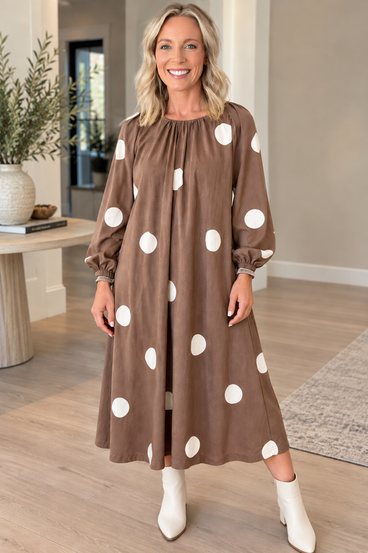 Polka Dot Bow Back Midi Dress