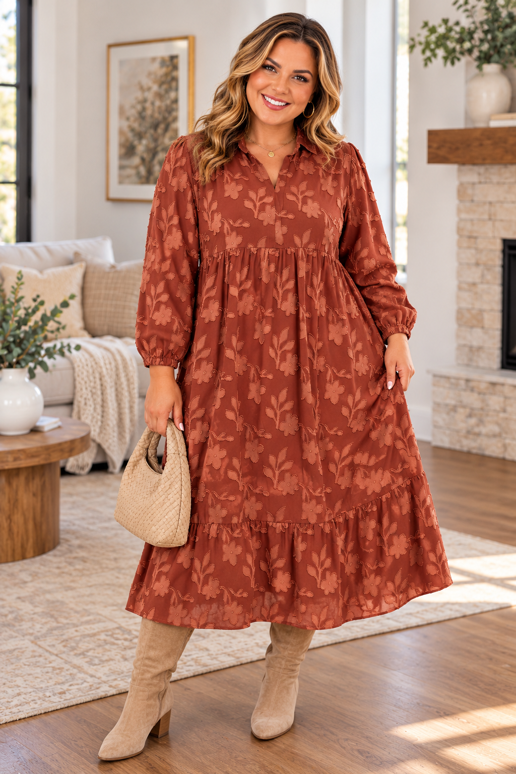 Floral Ruffle Hem Maxi Dress