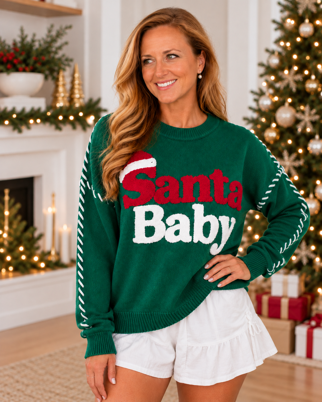 Santa Baby Christmas Knit Sweater