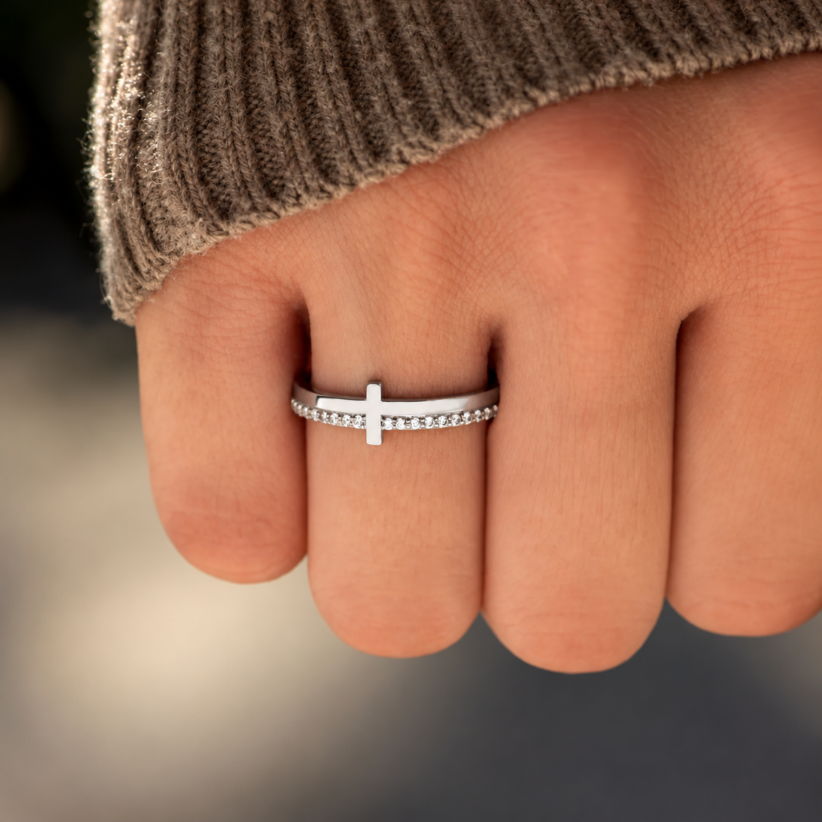 Sterling Silver Cross Ring