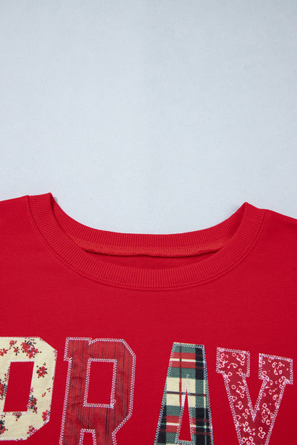 PRAY Patchwork Graphic Tunic Sweatshirt