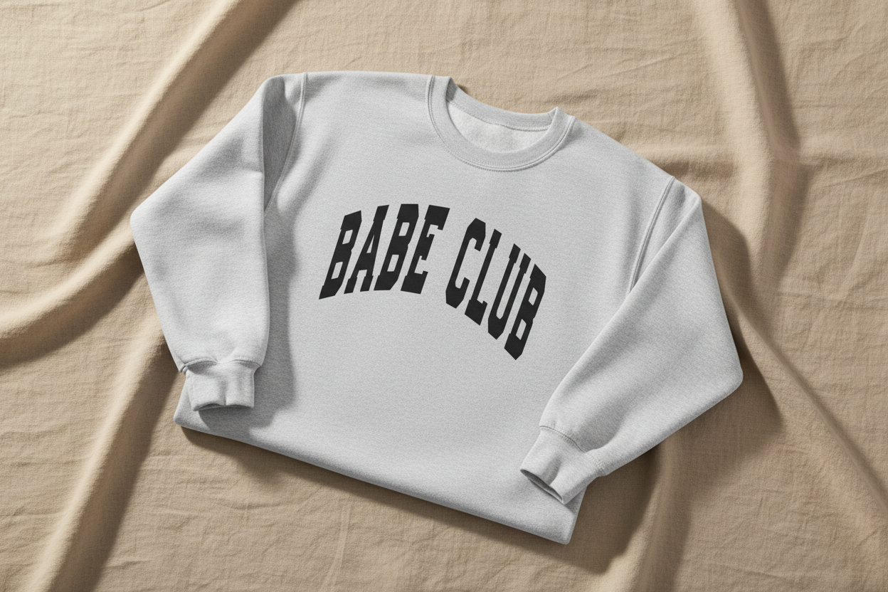 Babe Club Light Heather Grey Folded