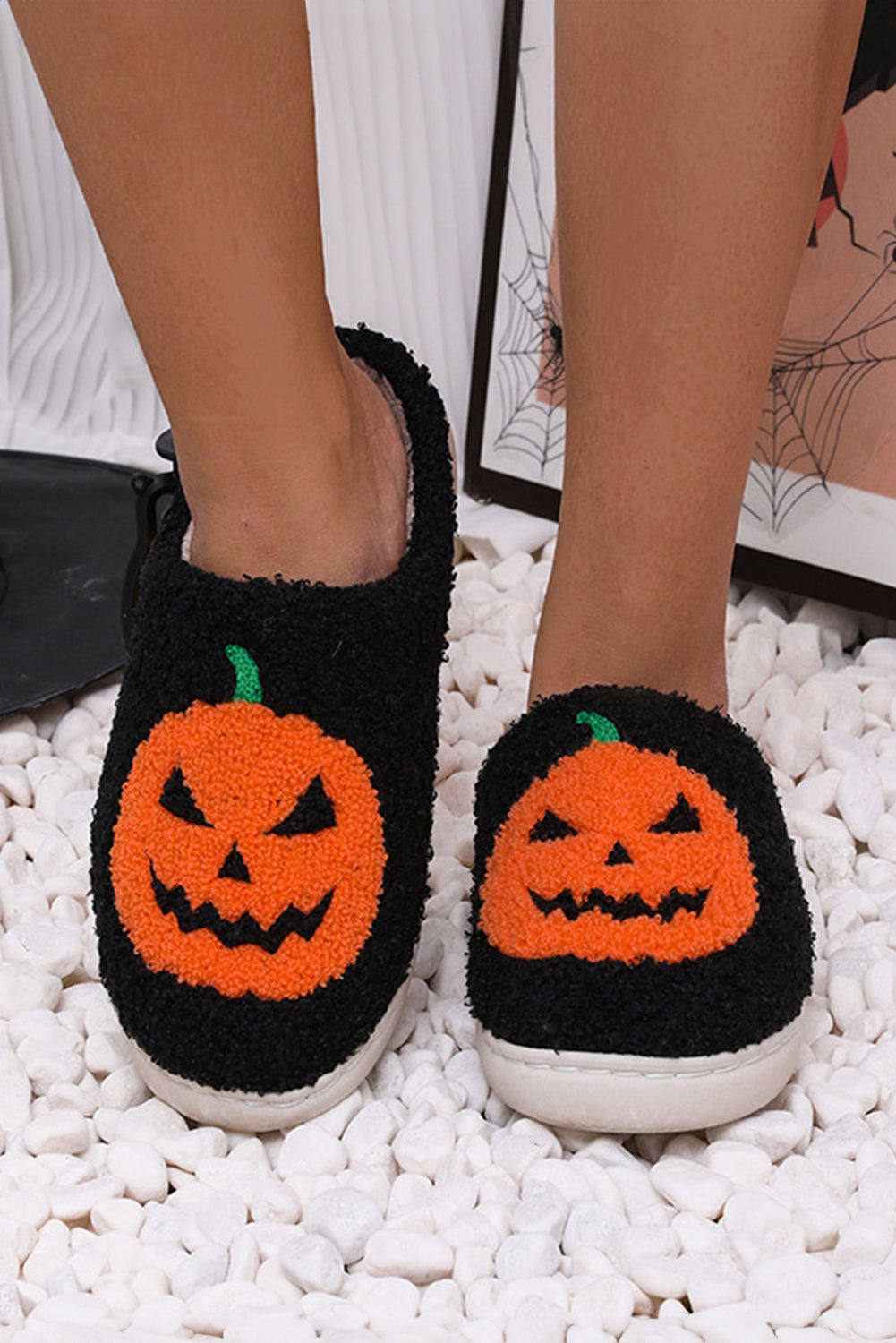 Halloween Pumpkin Plush Slippers