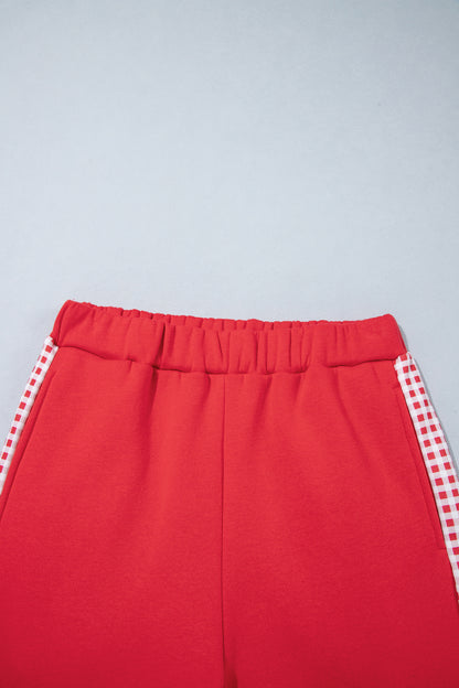 Plaid Contrast Wide Leg Pant Set