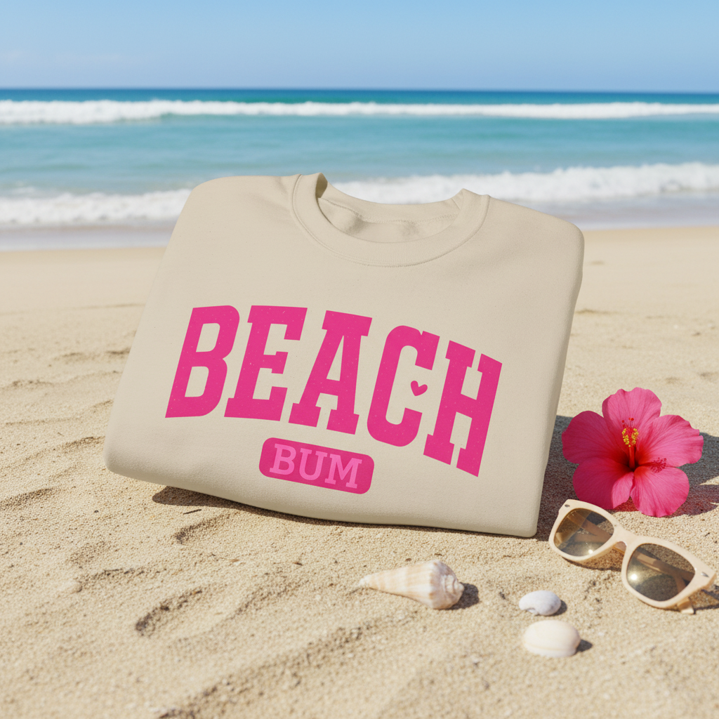 Sand Beach Bum Hot Pink Beach Background