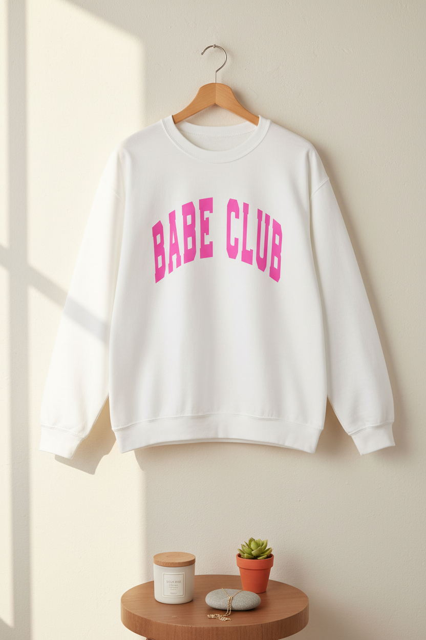 White Babe Club Pink Hanging